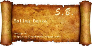 Sallay Benke névjegykártya